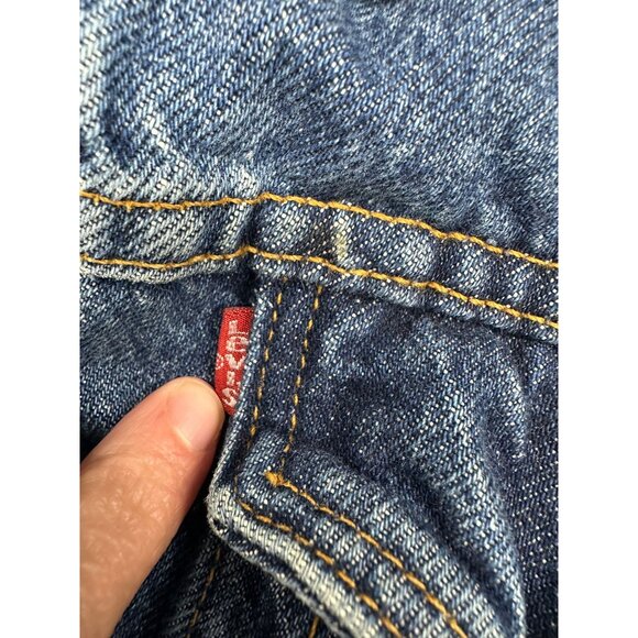 Vintage Levis Medium Jean Jacket Blue Denim Trucker Western Made In USA 1980s - Picture 6 of 10
